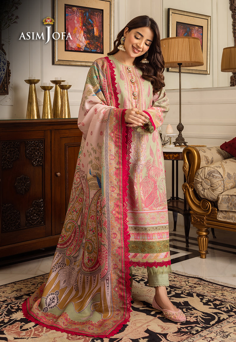 AJIWP-08 EMBROIDERED KARANDI STITCHED 3 PCS