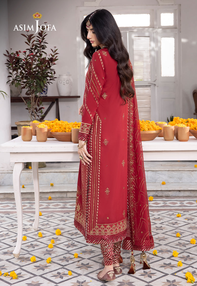 AJABP-24 EMBROIDERED LAWN SILK 3 PCS STITCHED