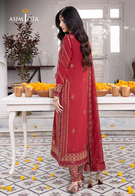 AJABP-24 EMBROIDERED LAWN SILK 3 PCS STITCHED