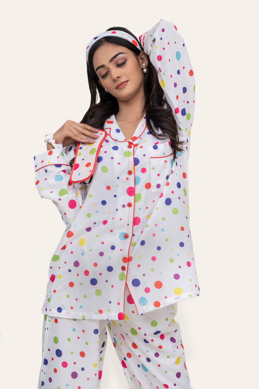 Valerie Summer Collection Breathable Cotton Finish Very Comfy & Soft 5pcs Pajama Set-ARJ-PCTN05