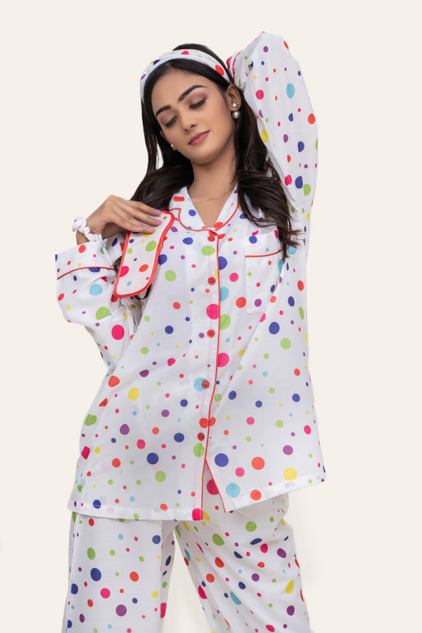 Valerie Summer Collection Breathable Cotton Finish Very Comfy & Soft 5pcs Pajama Set-ARJ-PCTN05