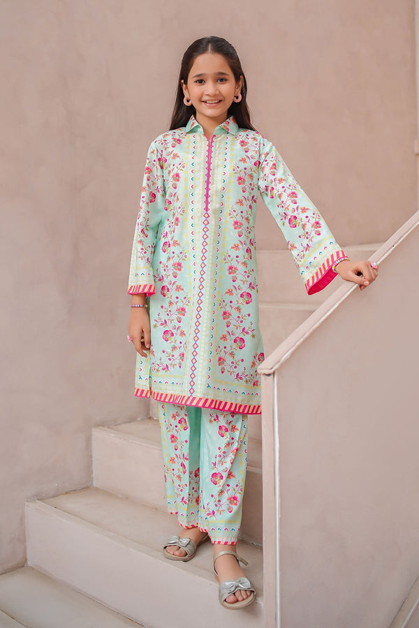 Ochre Clothing Girls Co-ords Swiss Lawn Digital Printed 2 Pc Suit