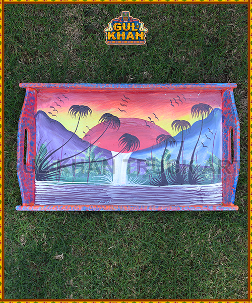 Tray  (Wooden Hand Painted) Design 0018