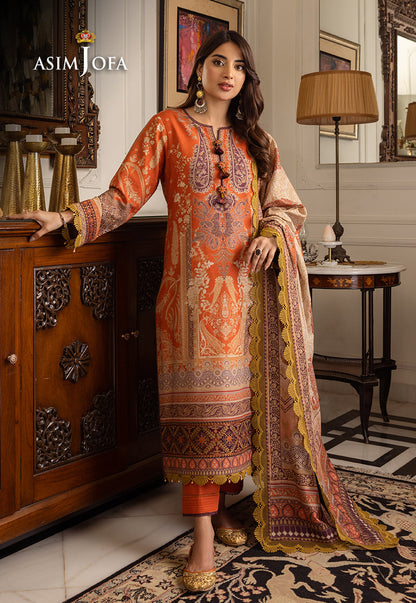 AJIWP-12 EMBROIDERED KHADDAR STITCHED 3 PCS