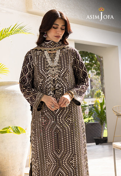 AJJH-01 EMBROIDERED RAW SILK 3 PCS