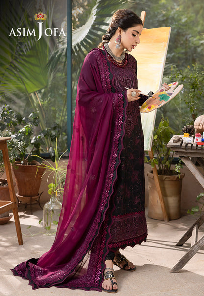AJSW-16 EMBROIDERED LAWN SILK 3 PCS
