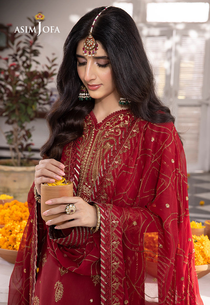 AJABP-24 EMBROIDERED LAWN SILK 3 PCS STITCHED