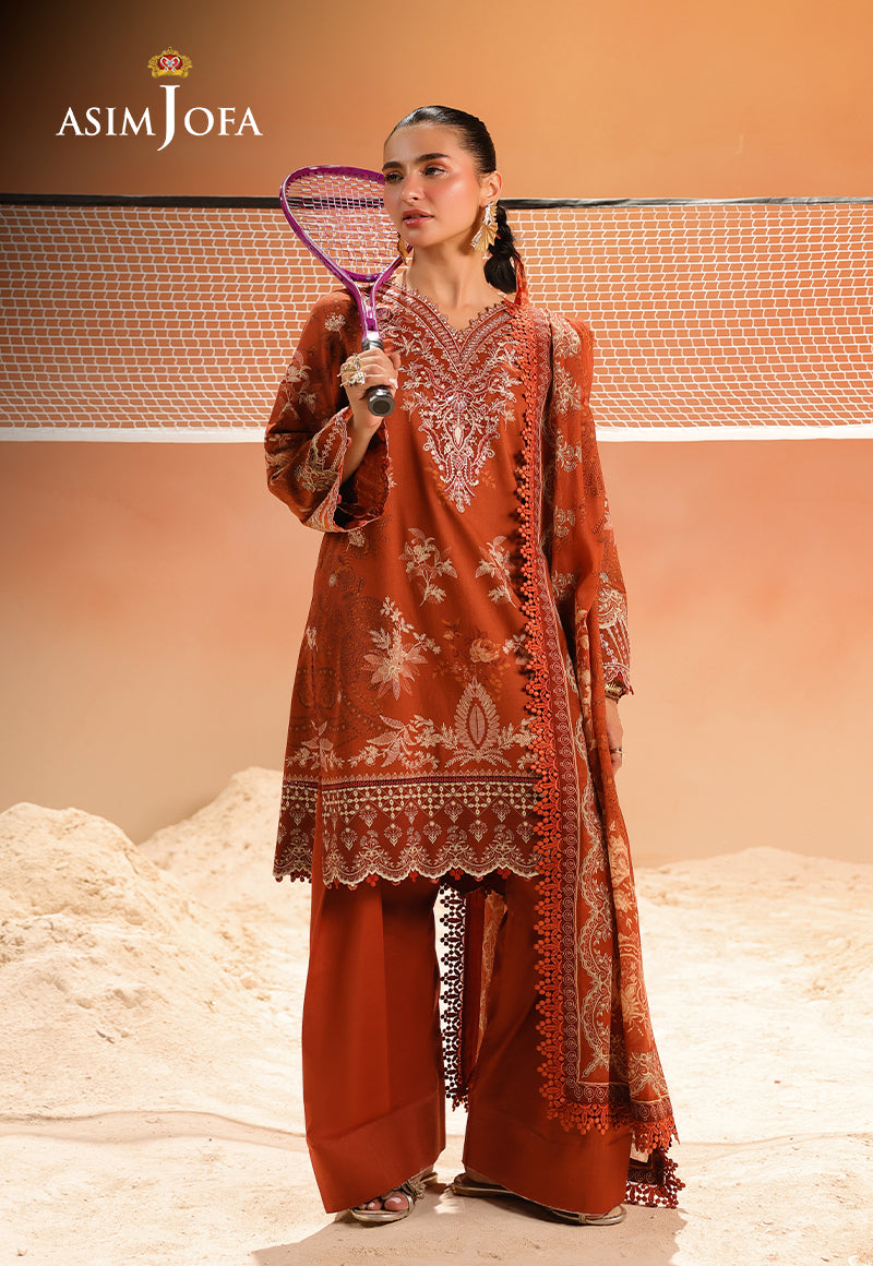 AJUBU-16 Printed Embroidered Lawn 2 Pcs