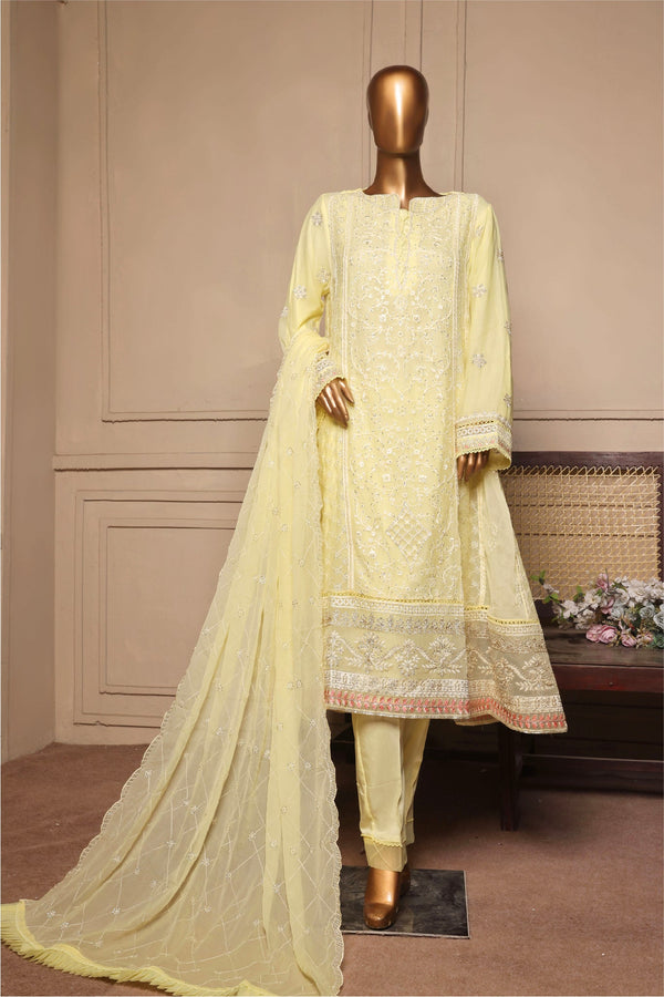 Bin Saeed Stitched 3 Piece Fancy Formals Collection'2025-OMSC-2293-Yellow