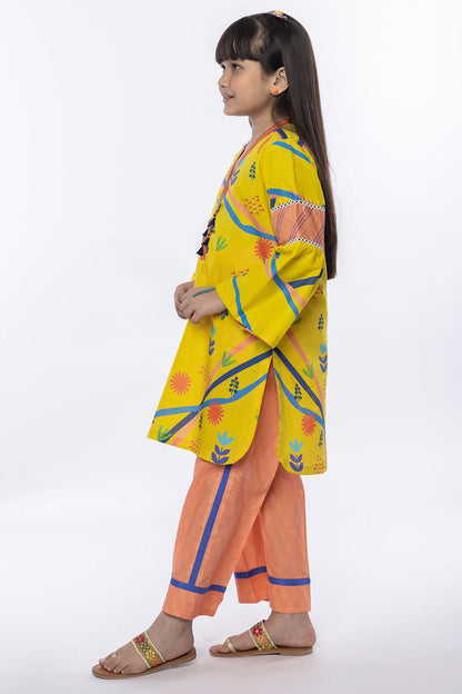 2Pcs Printed Lawn Suit DK-Yellow SKU: MAC-014