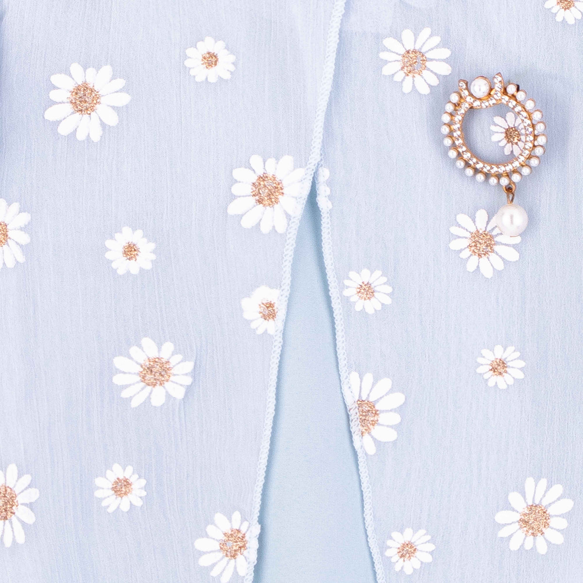 Baby Girl Chiffon Sky Blue Sun Flower Top
