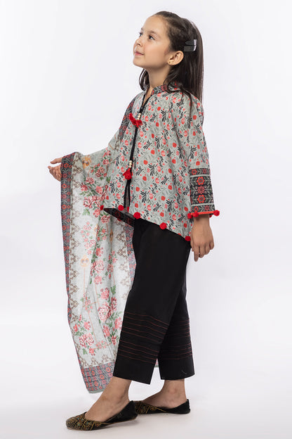 3PCS Digital Printed Lawn Shirt, Dupatta & Cotton Trouser SKU: SFRK-007