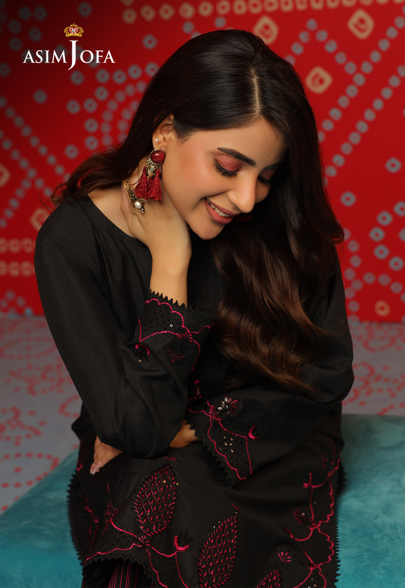 AJTM-05 - 2 PCS EMBROIDERED RAW SILK 2 PCS