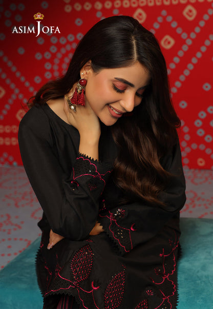 AJTM-05 - 2 PCS EMBROIDERED RAW SILK 2 PCS