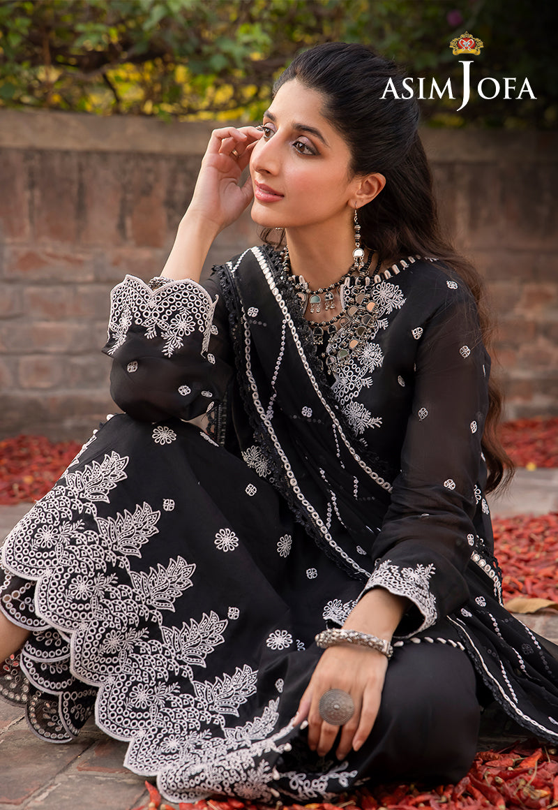 AJSW-19 EMBROIDERED LAWN SILK 3 PCS