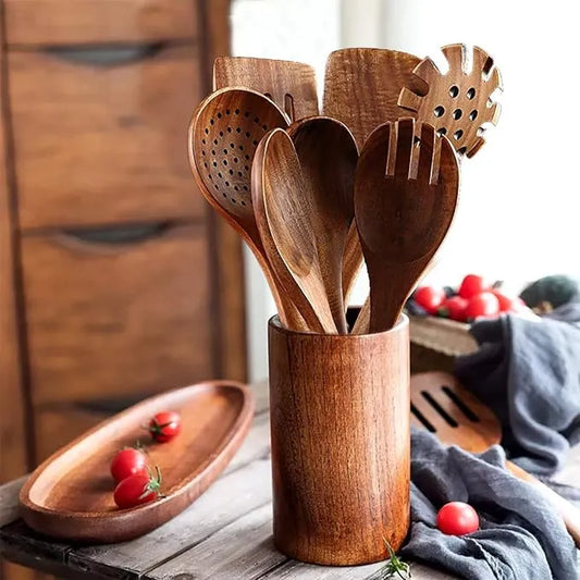 Wooden Spoons for Cooking,7Pcs