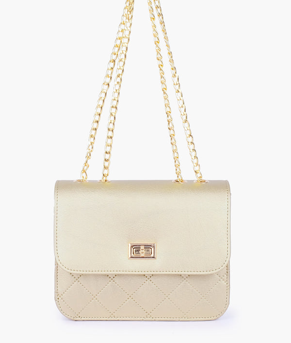 RTW Creation - Golden quilted chain cross-body bag