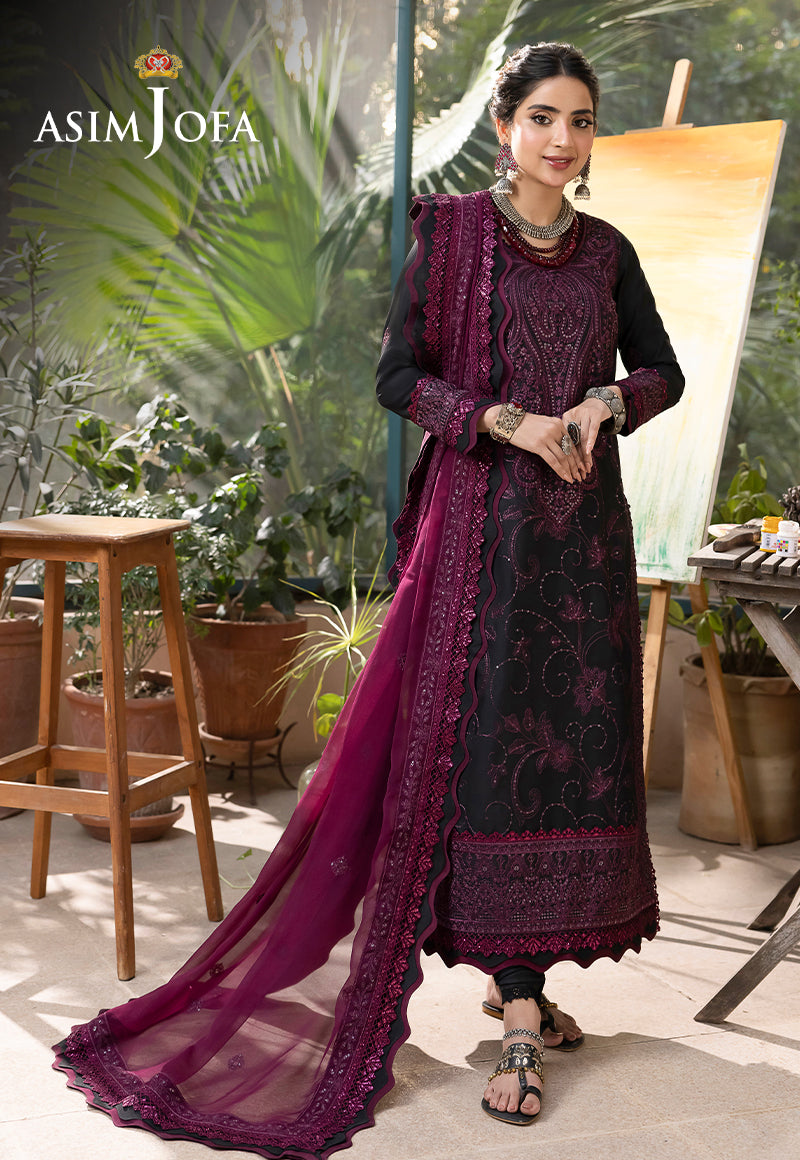 AJSW-16 EMBROIDERED LAWN SILK 3 PCS