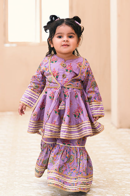 Lavender Printed Festive 2 pcs Dress, SKU: MGCFC-007