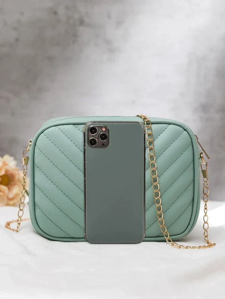 Buy Chevron Charm Crossbody Bag ~ Sea Mist in Pakistan