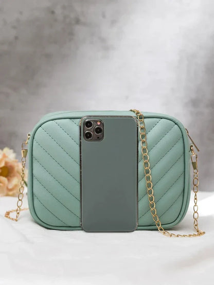 Buy Chevron Charm Crossbody Bag ~ Sea Mist in Pakistan