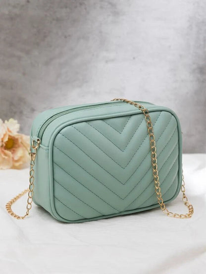 Buy Chevron Charm Crossbody Bag ~ Sea Mist in Pakistan