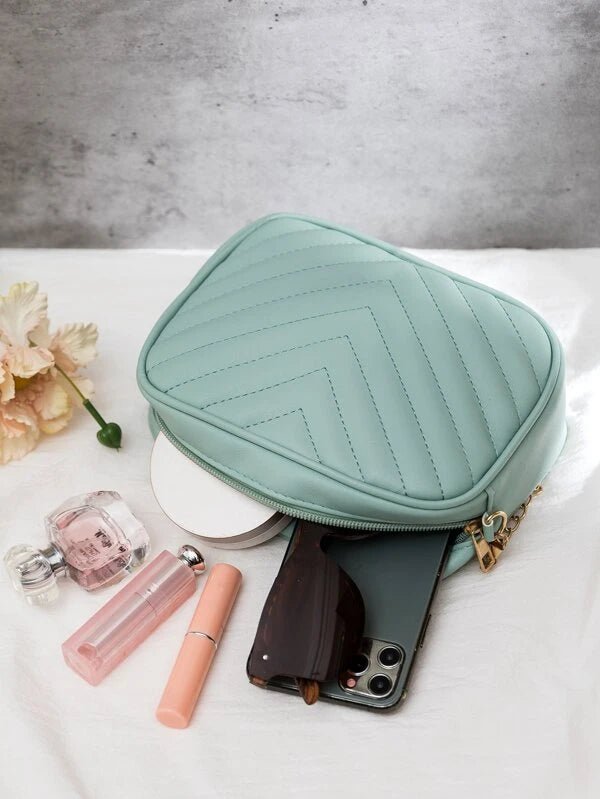 Buy Chevron Charm Crossbody Bag ~ Sea Mist in Pakistan