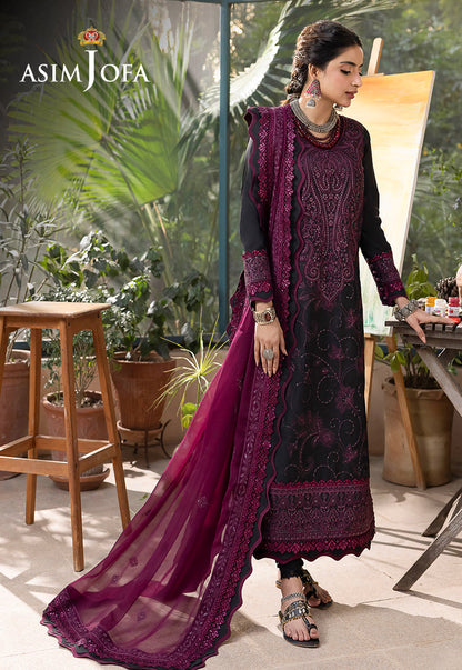 AJSW-16 EMBROIDERED LAWN SILK 3 PCS