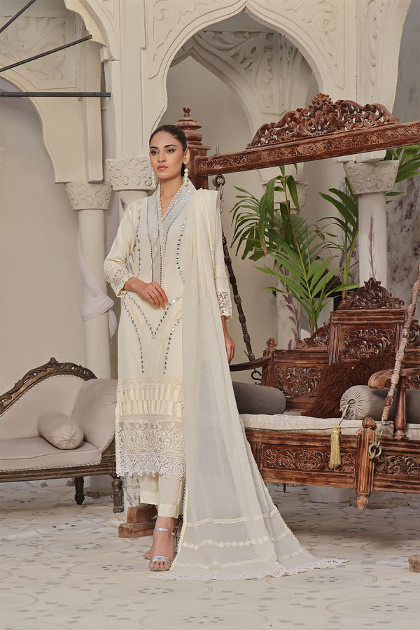 Manahils Stitched Wu-01-Creamy Temptation