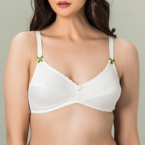 Klassilk, Soft Cotton Jersey Unpadded Bra, VANILLA