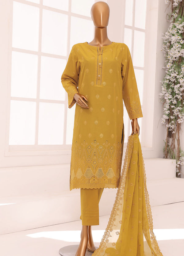 Dynasty By HZ Textile Chikankari Embroidered Lawn 3 Piece Unstitched Suit HZ24D DCE-01