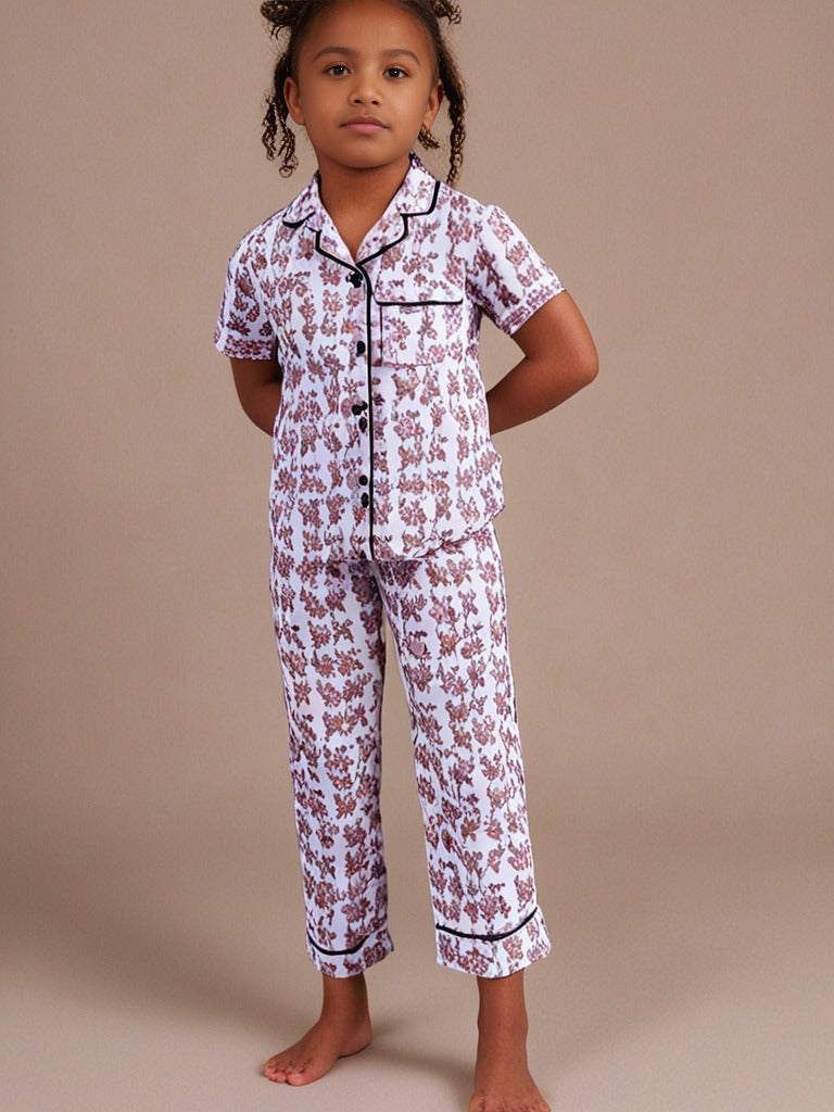 Kids klub cozy sleepwear breathable & light weight pajama set-floral