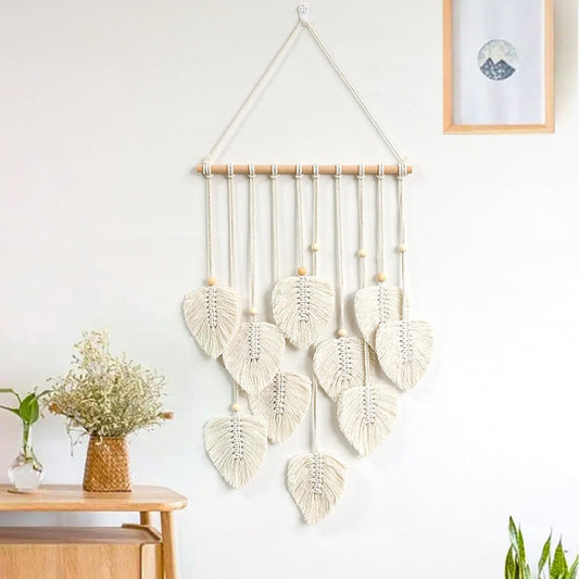 Handmade Macramé Leaf Wall Hanging – Boho Wall Décor