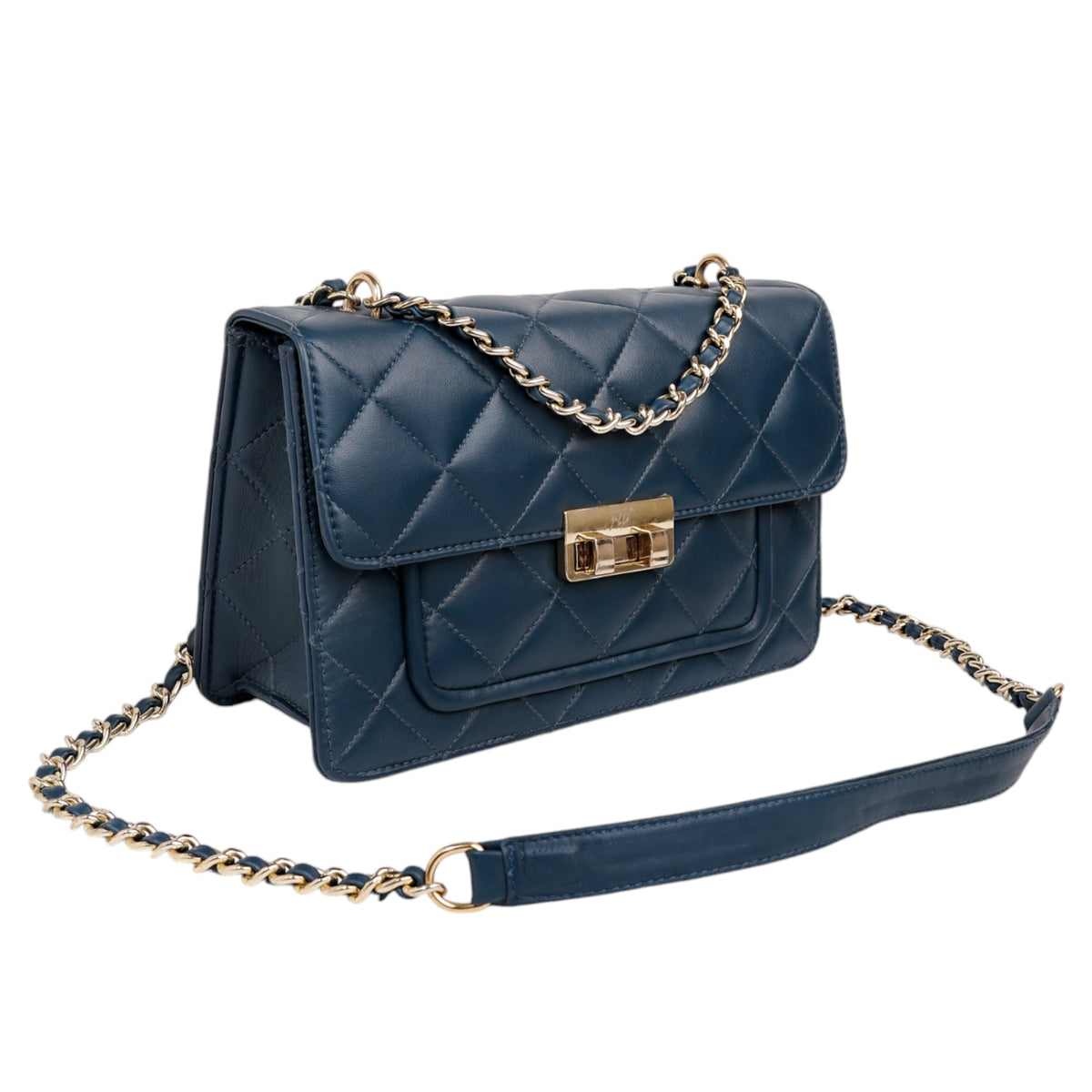 Flora Quilted Crossbody Leather Bag- tanbrown