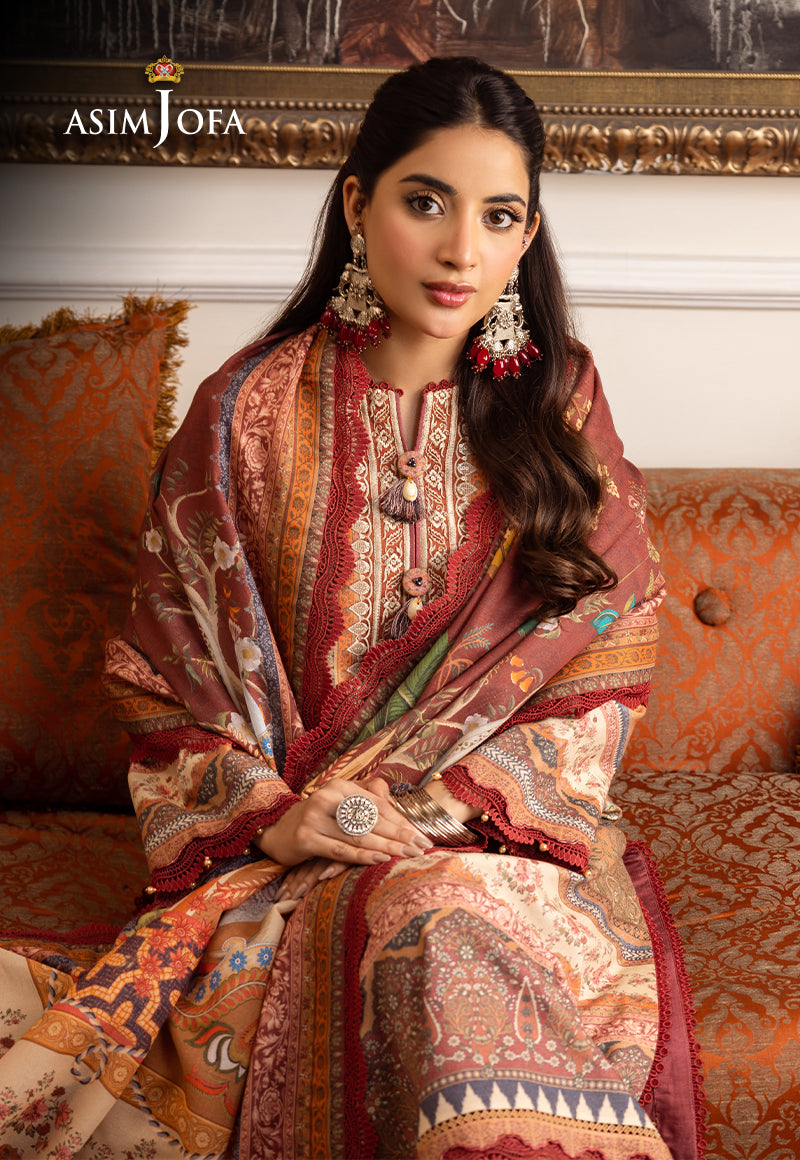 AJIWP-10 EMBROIDERED KARANDI STITCHED 3 PCS