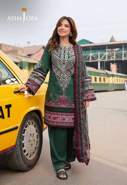 AJUBF-41 PRINTED EMBROIDERED LAWN 3 PCS