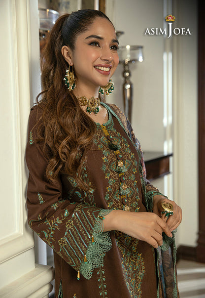 AJAWP-01 EMBROIDERED KHADDAR STITCHED 3 PCS