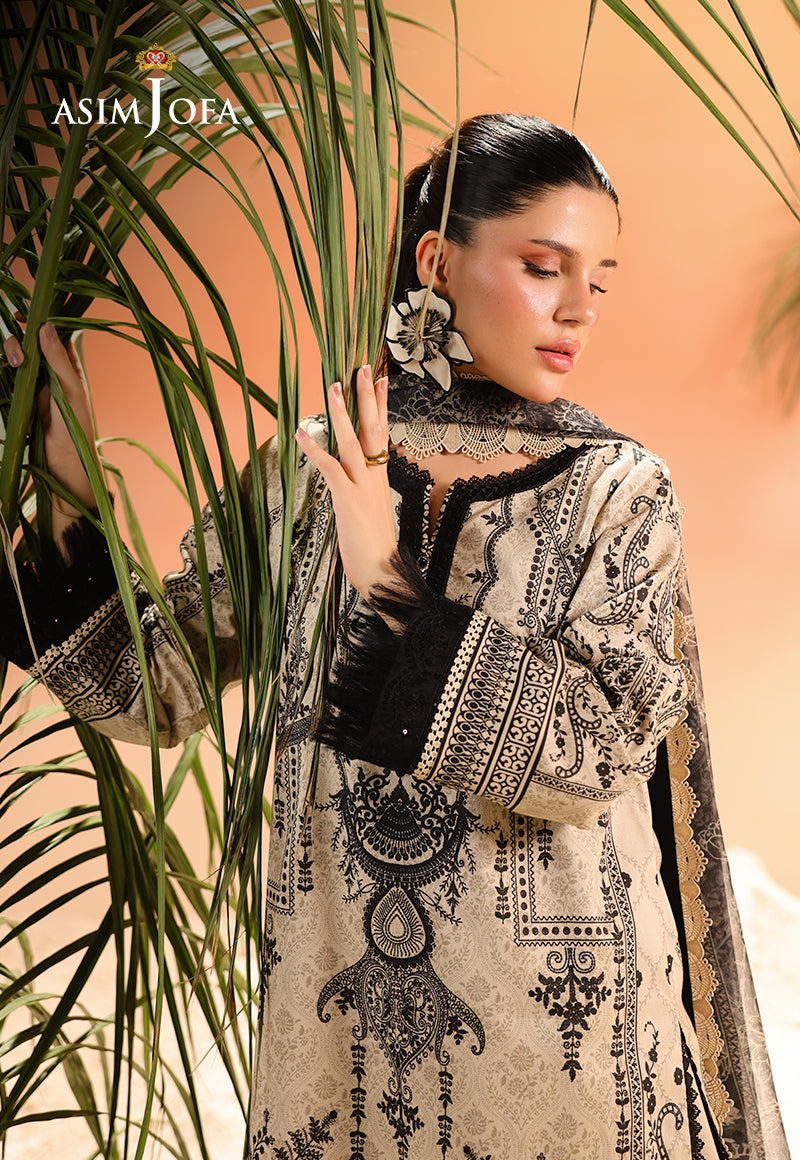 AJUBU-18 Printed Embroidered Lawn 2 Pcs