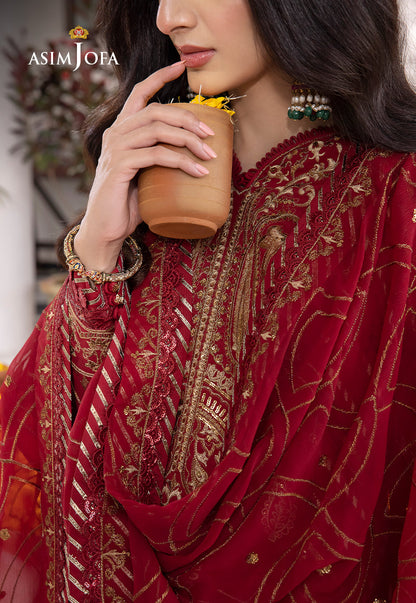 AJABP-24 EMBROIDERED LAWN SILK 3 PCS STITCHED