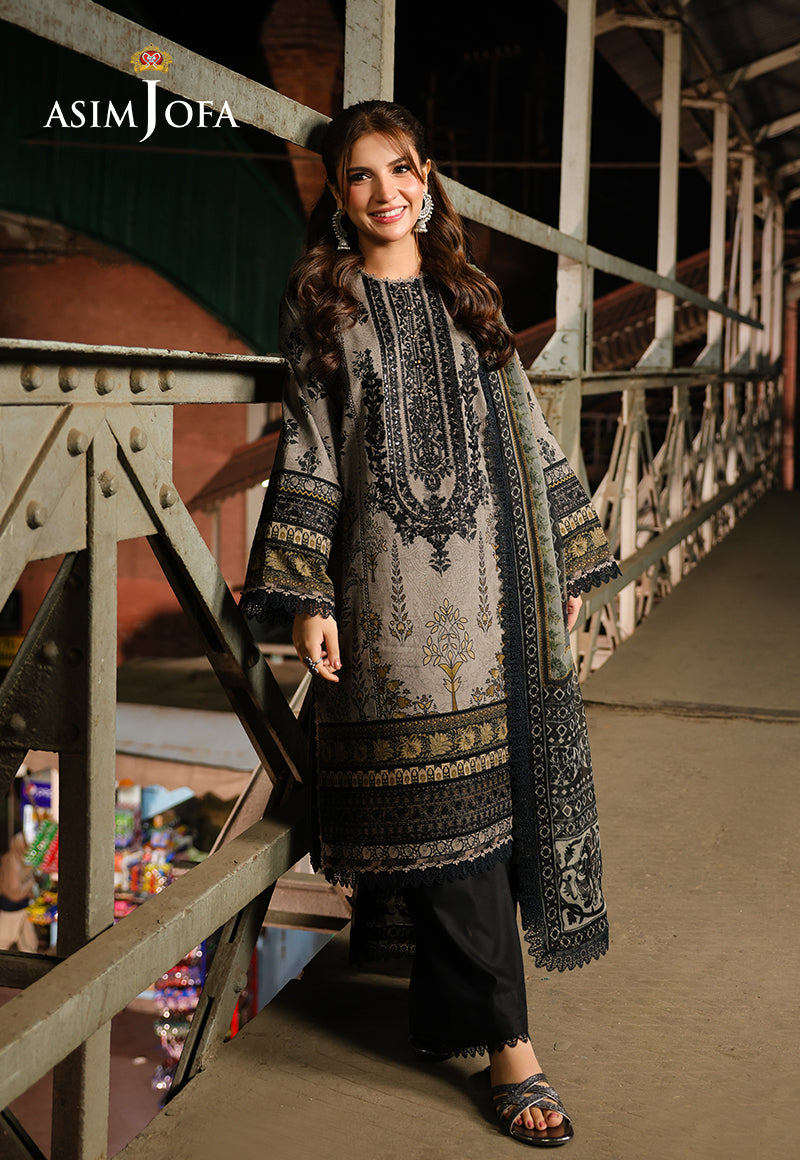 AJUBF-51 PRINTED EMBROIDERED LAWN 3 PCS