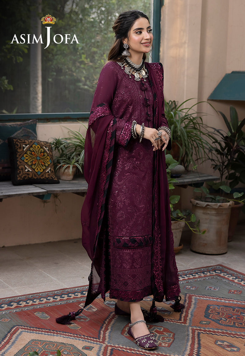 AJSWP-05 EMBROIDERED LAWN SILK STITCHED 3 PCS