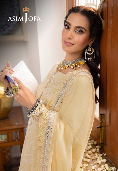 AJSW-09 EMBROIDERED LAWN SILK 3 PCS
