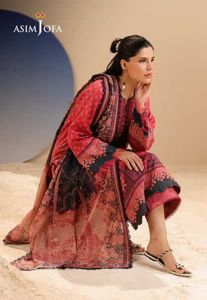 AJUBU-34 Digital Printed Lawn 3 Pcs