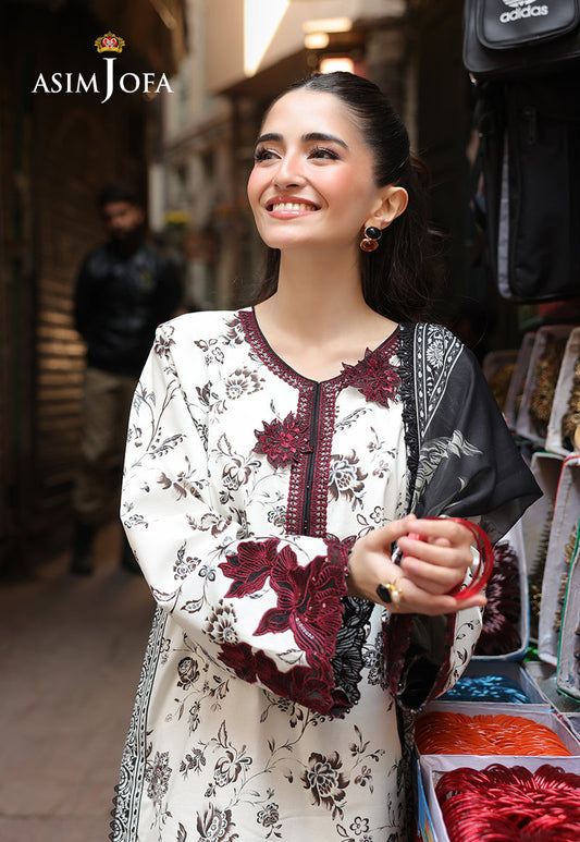 AJUBF-52 PRINTED EMBROIDERED LAWN 3 PCS