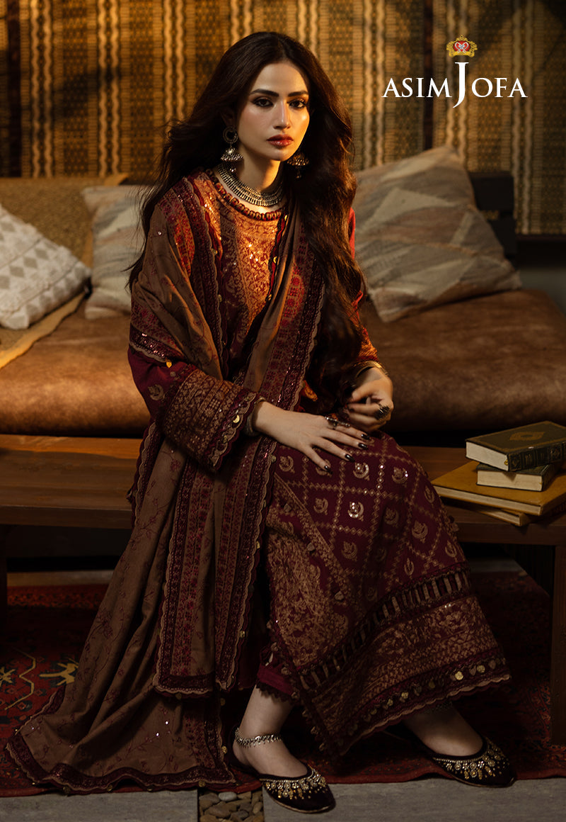AJKT-06 EMBROIDERED COTTON KARANDI 3 PCS