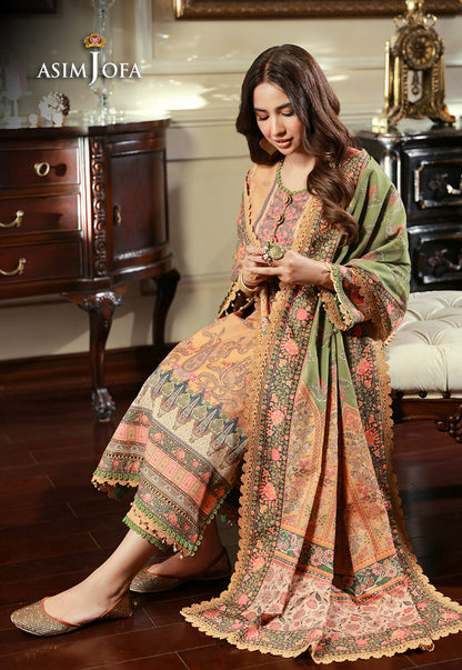 AJAWP-12 PRINTED KARANDI STITCHED 3 PCS