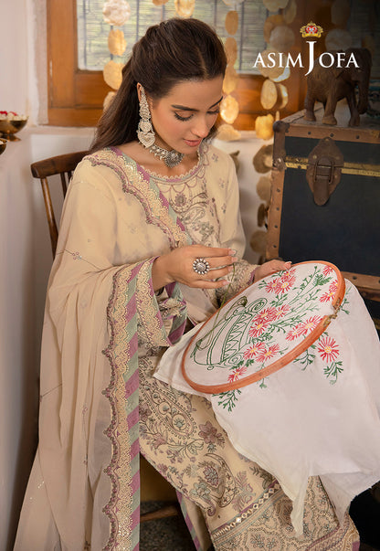 AJSW-26 EMBROIDERED LAWN SILK 3 PCS