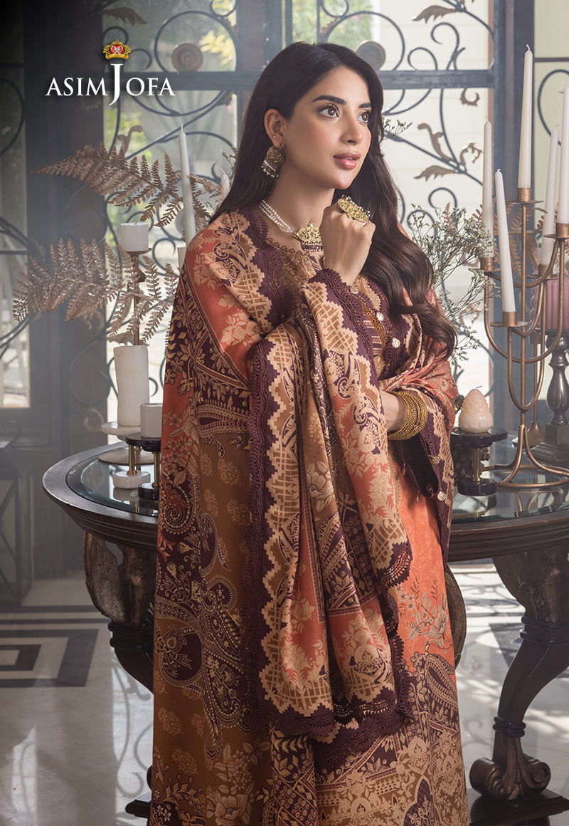 AJIWP-09 PRINTED KHADDAR STITCHED 3 PCS