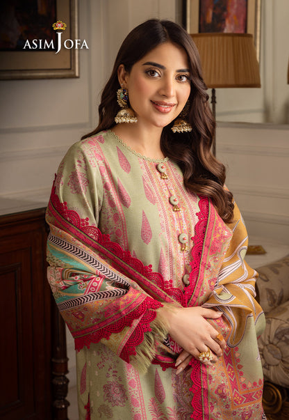 AJIWP-08 EMBROIDERED KARANDI STITCHED 3 PCS