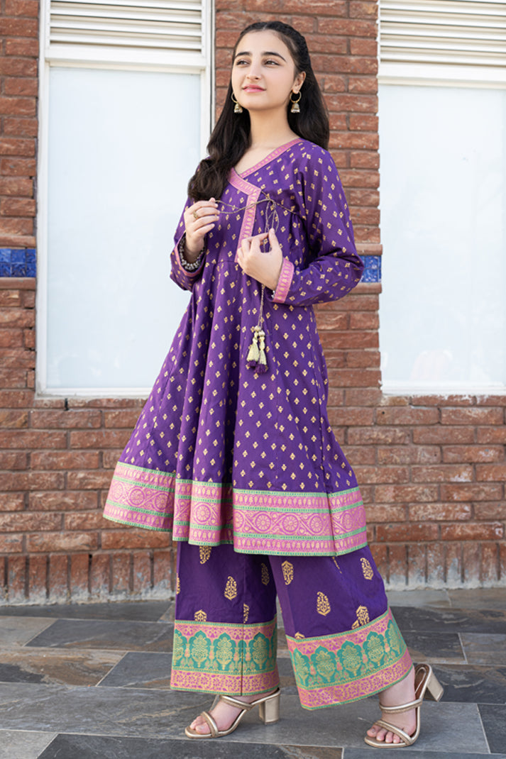 JK-PRT-001, Table Print Motifs Angrakha style Shirt With  Trouser